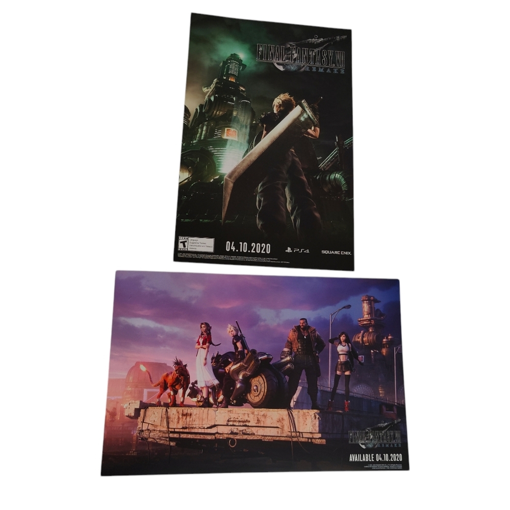 Final Fantasy VII Remake Poster Cloud Nanaki Aerith Barret Tifa New w/ Defect